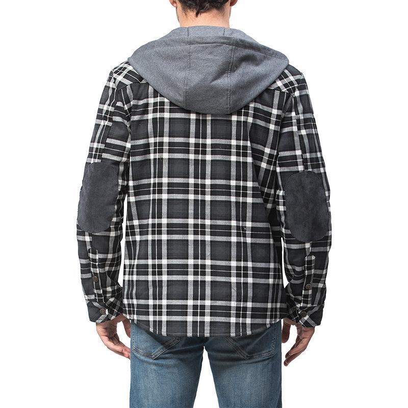 Hermosa Chaqueta de Talla Grande a Prueba de Frío y Viento Chaqueta Cálida Camisa Casual para Hombre Talla Grande con Terciopelo
