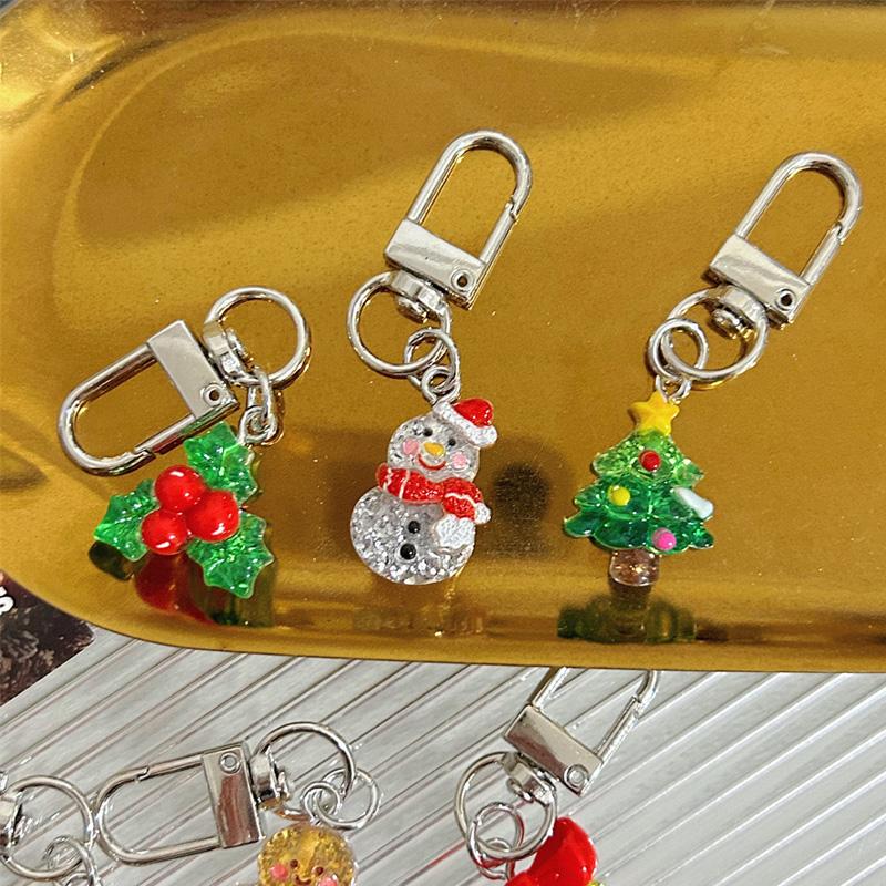1PC Keychain Pendant Cartoon Hanging Ornaments Anti-Lost Christmas Mini Backpack Decoration Shinny Santa Claus