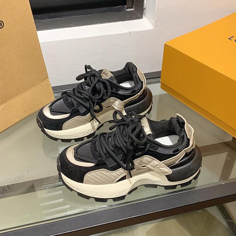 

Height-increasing dad shoes women s wholesale autumn new popular thick-soled lightweight sports shoes retro versatile casual Forrest Gump shoes 40 чёрный