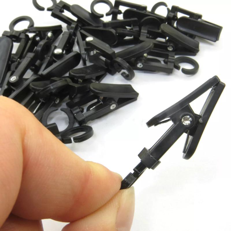 20pcs/Pack Black Plastic Klippy Clips RV Camper Trailer Hooks For Awning Lights Hang Lights Banners Accessories
