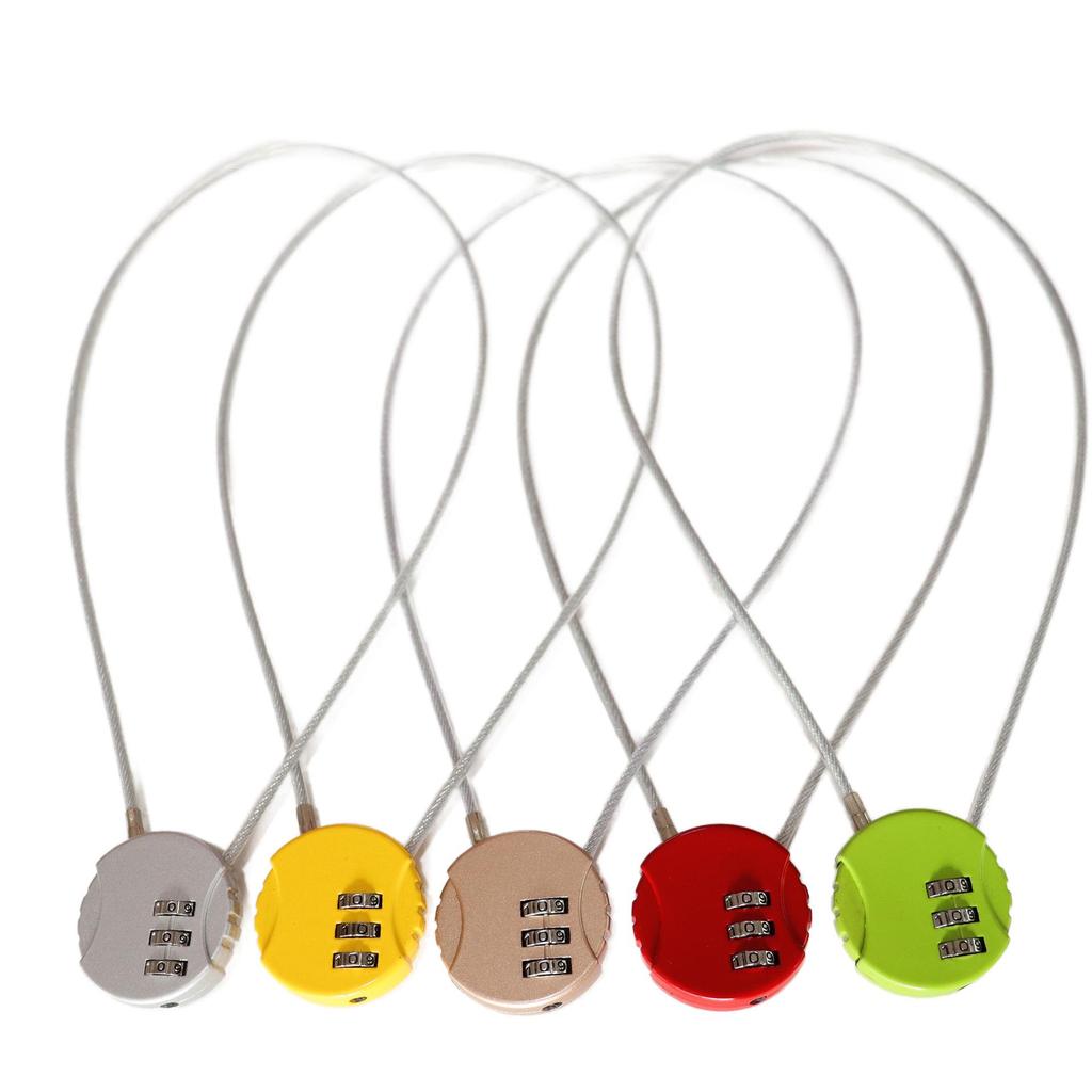Anti-Theft Motorcycle Helmet Password Padlock with Extended Steel Wire for Bikes and E-Vehicles