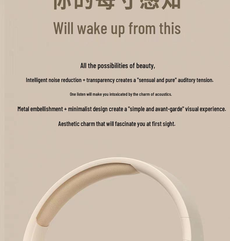 High-Quality Over-Ear Wireless Bluetooth Headphones with Type-C Charging, Model 2961, Full Ear Cup Design