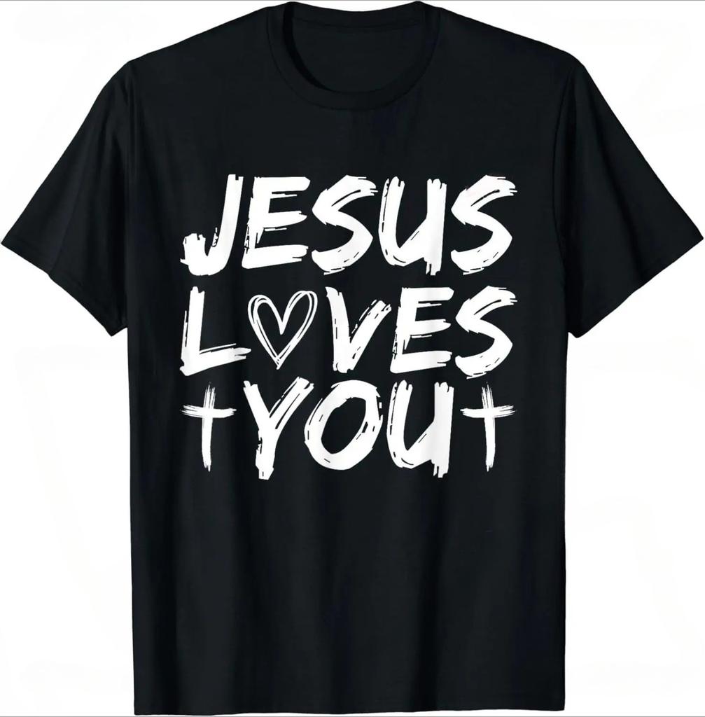 I Love Jesus T Shirt For Unisex Short Sleeved God Cross Religion Tshirt Church Christian Tshirt Fashion Street Tee Top Gift