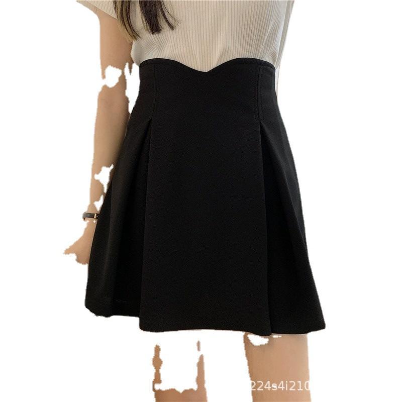 Women's Academic Style Spring Versatile Casual All-match Versatile Skirt Plus Size Slimming Hip-Covering High-Waisted A-Line Short Skirt