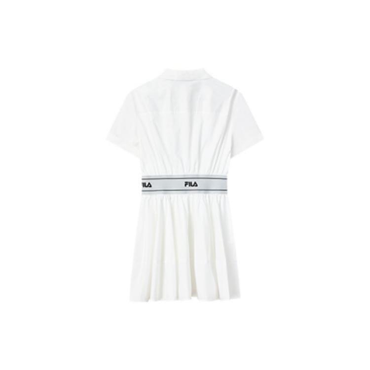 New FILA ORIGINALE Short Sleeved Dress Women's White F11W229318FWT