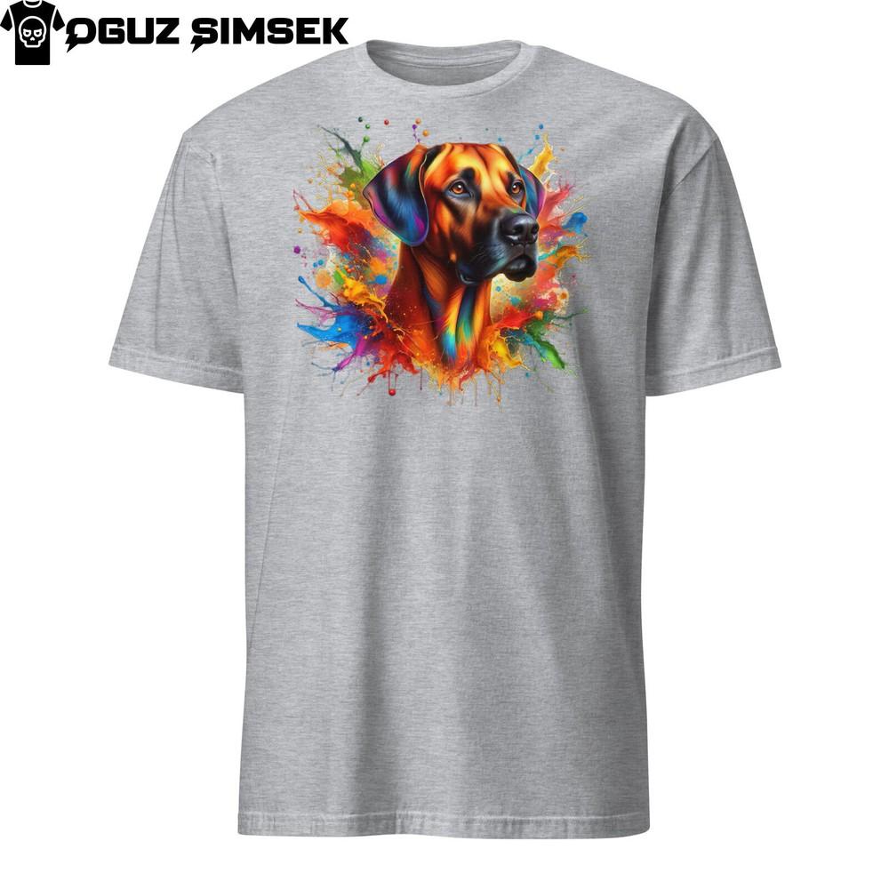 

Colorful Rhodesian Ridgeback Dog Short Sleeve Unisex T-Shirt | Vibrant Design! S