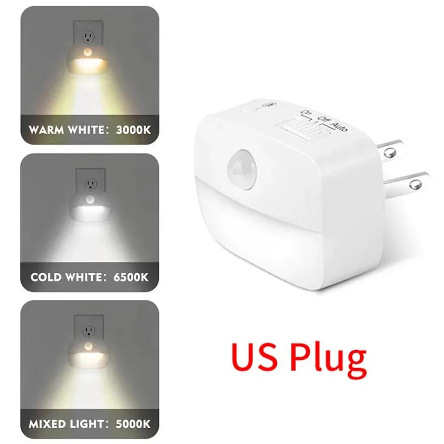 

LED Night Light with Motion Sensor EU US Socket PIR Human Induction Lamp Nightlights Wall Lamp for Hallway Stairs Bedside Lamp