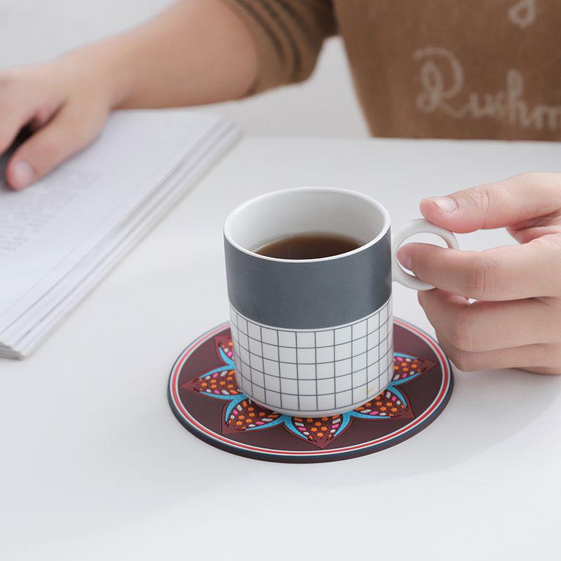 Large 3D Ethnic Style Silicone Heat-Resistant Placemat & Coaster Set