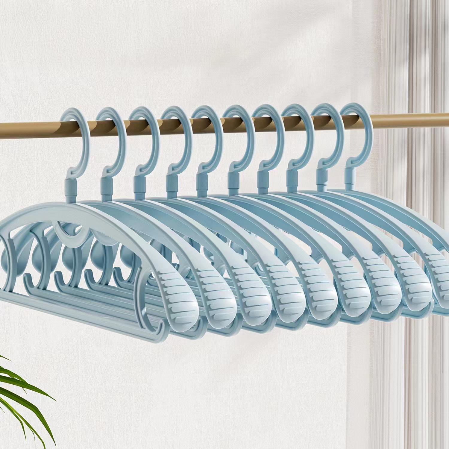 

Wide Shoulder Non-slip Hanger seamless household drying rack clothes hanging plastic hangers clothes supports синий