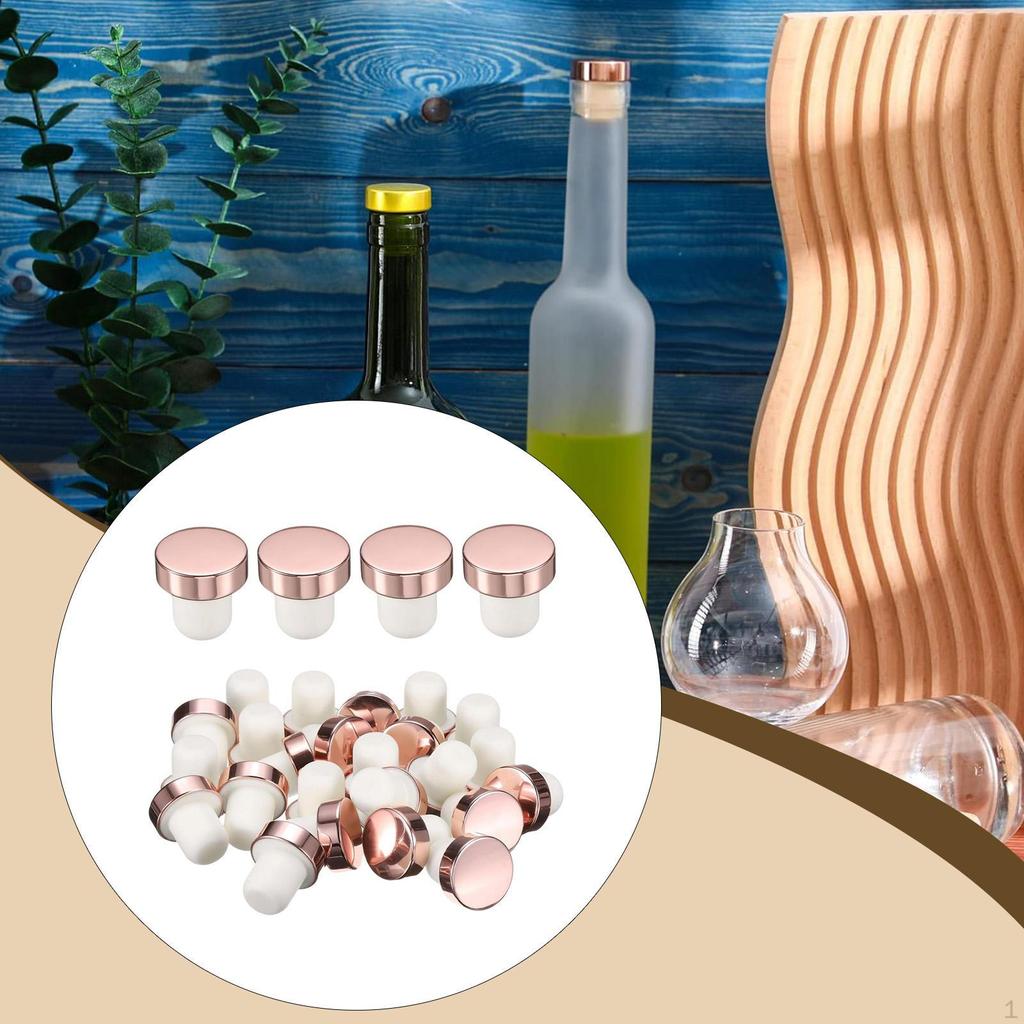 36 Pieces Bottle Stoppers Beverage Sealer T Shaped Can Be Reused Soft Home Commercial 19.5mm
