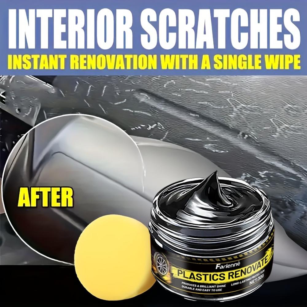 High-Efficiency Car Interior Renovation Paste: Car Accessories Repair and Care Kit, Black Tire Gloss Wax, Effective Scratch Repa