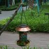 Solar Powered Bird Feeder With LED Light Waterproof Garden Decor Bird Feeder Station For Balcony For Outdoor Yard Pathway Farm