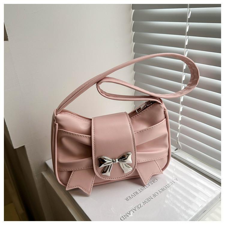 Adorable Bowknot Small Square Bag For Women Cute Korean Style Shoulder Tote Bag