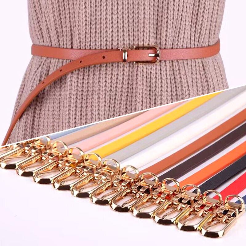 1Pc Solid Color Ladies Skirt Skinny Leather Thin Women Fashion Dress Waist Belt