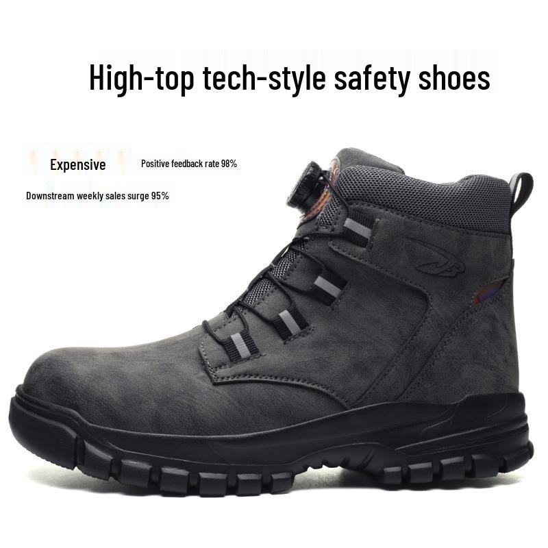 High-Top Safety Work Shoes Anti-Smash Anti-Puncture Wear-Resistant Anti-Slip Comfortable for Long Standing 3970₽