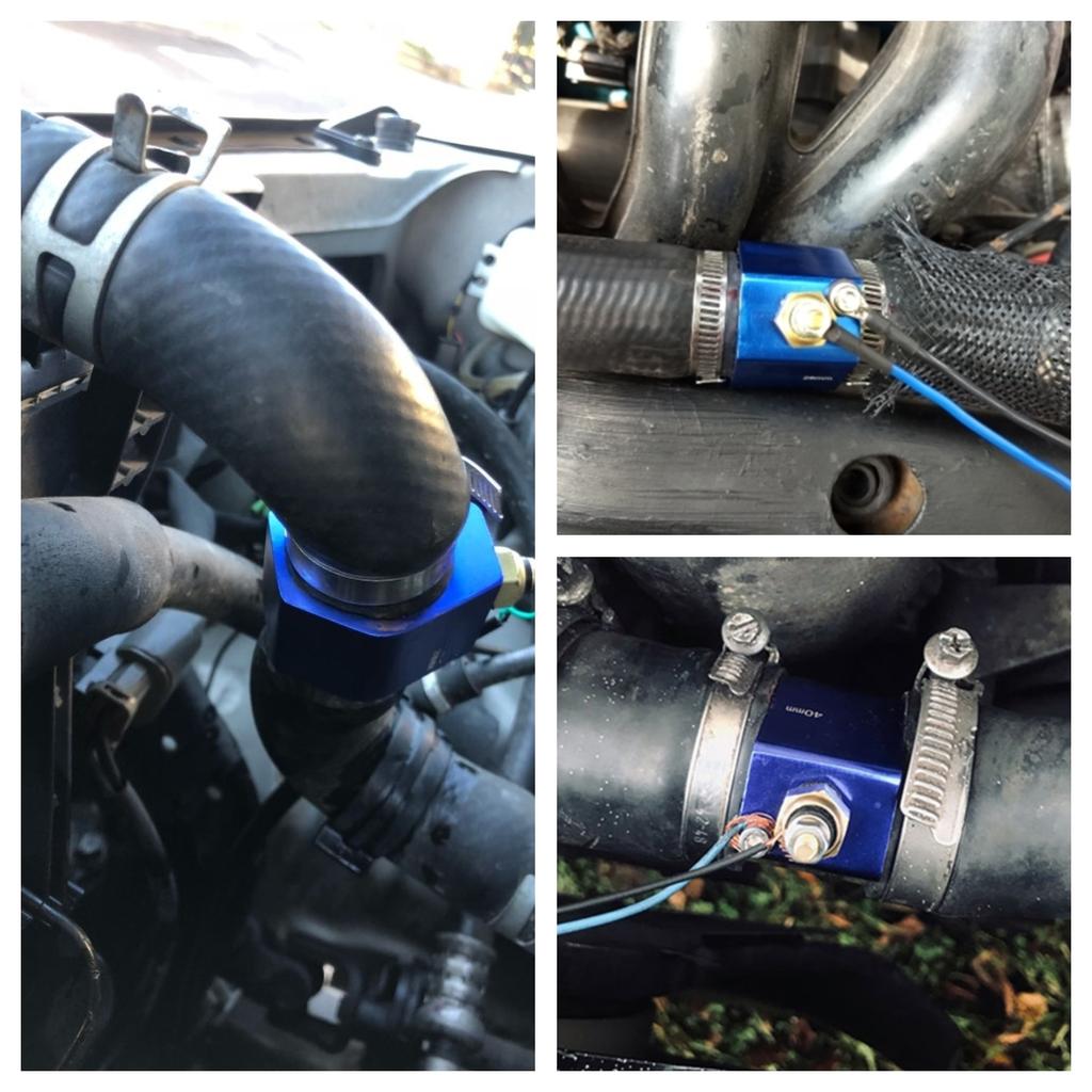 52mm Auto Wassertemperaturanzeige LCD 40~140 ℃ Rote Blaue Hintergrundbeleuchtung Mit Wassertemperatursensor Wassertemperatur-Verbindungsrohr Sensoradapter