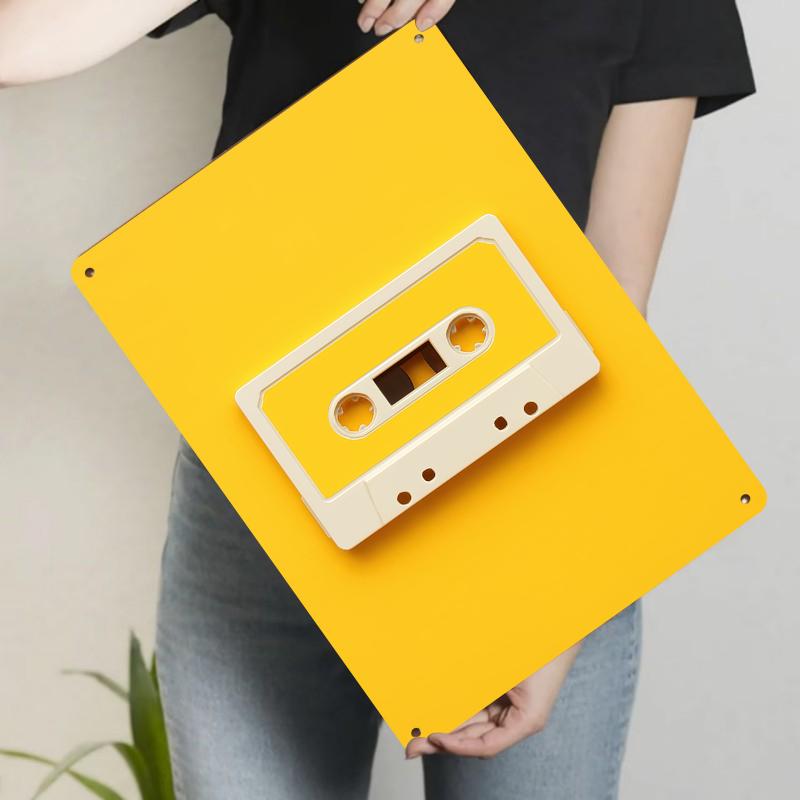 

Custom Retro Cassette Tape Metal Wall Art Decorative Iron Painting for Home Room Decoration 20x30cm（7.8x11.8inch）