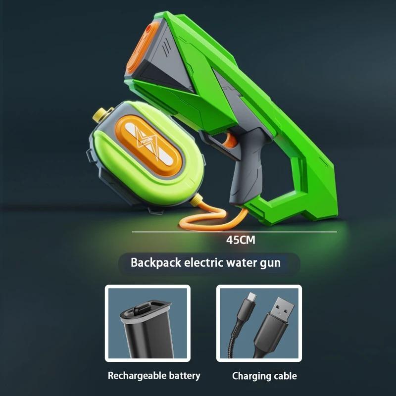 

2023 НОВЫЙ автоматический электрический водяной пистолет для детей, пляжный бассейн, водный бой, стрельба, летний уличный водяной пистолет, игрушка, подарки зелёный
