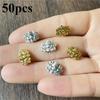 50pcs Lotus Piercing Beads Attachment Jewellery Making Alloy Fittings for Bracelet Necklace Decorative Beads Zinc Alloy Lotus.