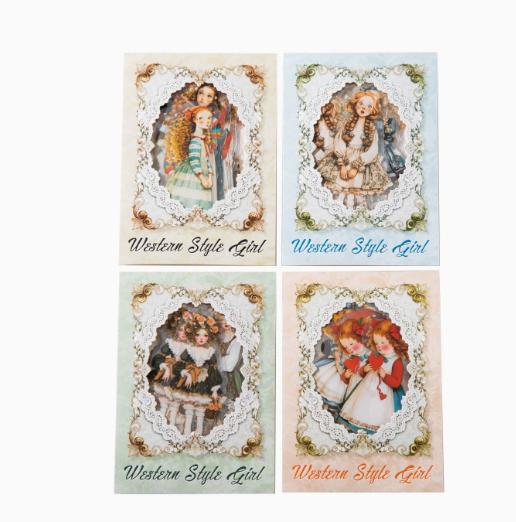

4packs/1lot Kawaii Scrapbook Sticker Dress up girl Scrapbooking Planner Decorative Stationery
