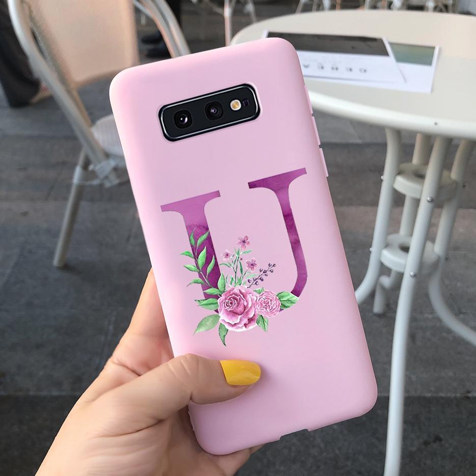 Cute Letters Cover For Samsung Galaxy S10 Plus Case S10 S10e Soft Silicone Phone Back Case For Samsung S10 S10e S10+ Cover Coque