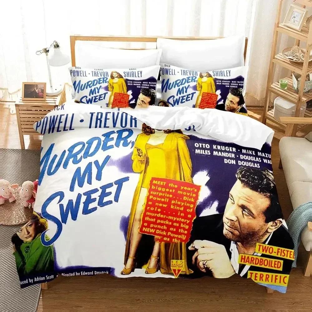 Movie Murder My Sweet Printed Bed Set Duvet Cover Pillowcase Bedding Set Bed Linen Sheet Quilt Cover Full Queen King Size