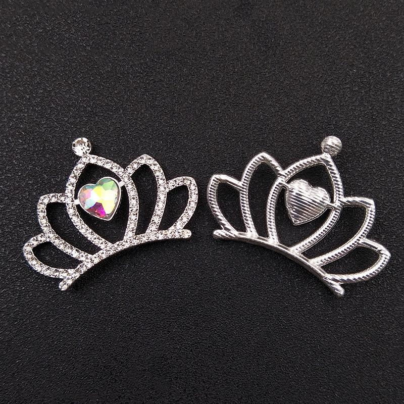 Engood 30Pcs AB Rhinestones Crown Button Sewing Trim & Embellishments Craft Buckles for DIY Hairpin Accessories Bridal Headwear