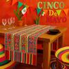 Mexican Serape Table Runner for Cinco De Mayo Day Fiesta Mexican Theme Party Decoration, 13 X 72 Inches, Colorful Striped Fiesta Pattern, Boho