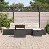 VidaXL Ensemble de canapé de jardin de 6 pièces avec coussins Noir Poly Rotin 3360072
