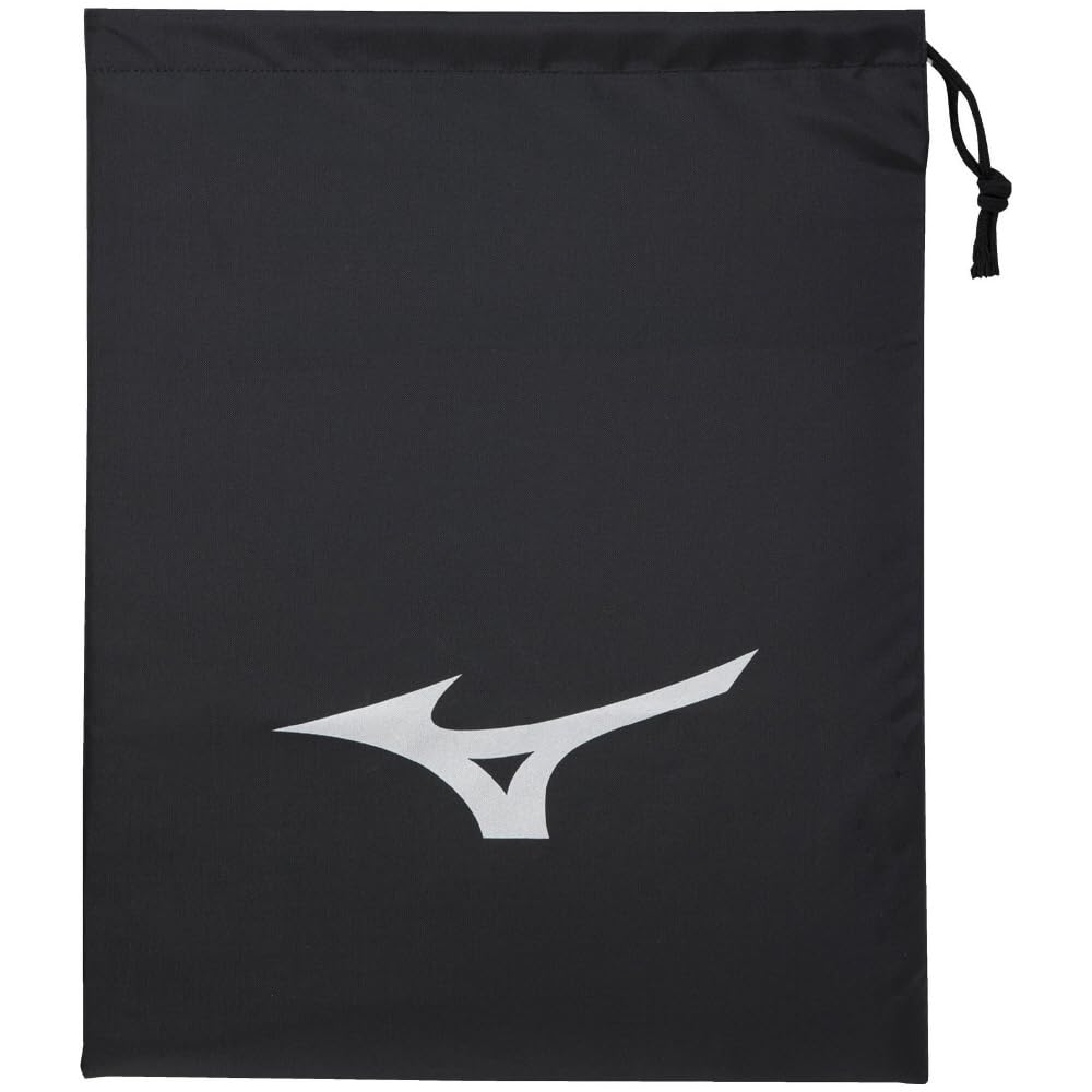 MIZUNO Shoe Medium Black x Drawstring for Track and and Sports (Mizuno) Bag, Size, J1GZ2405, Silver, Bag, Field, Running, Baseball,