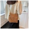 New Mobile Phone Bag Hollow Straw Women's Bag Versatile Fringed Vacation Beach Woven Shoulder Satchel