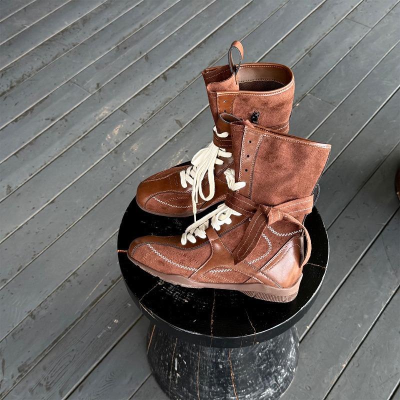 Trendy boxing boots Martin boots autumn new mid-tube western boots boots