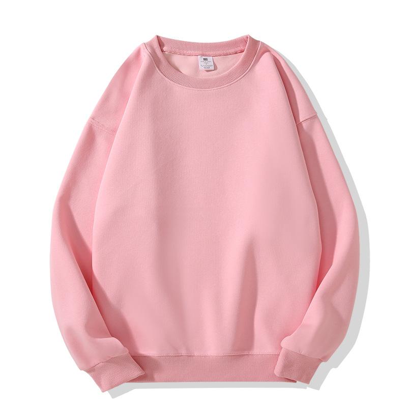 Men's Sweatshirt Spring and Autumn Loose Casual Chinese Cotton Round Neck Sweatshirt Men's Pullover Long-sleeved Solid Color Bottoming Shirt