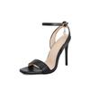 Fashion Low Sandals Woman Leather Buckle Strap Large Size 2024 Summer High Heels Suit Female Beige Women’s Shoes Low-heeled Big High-hee