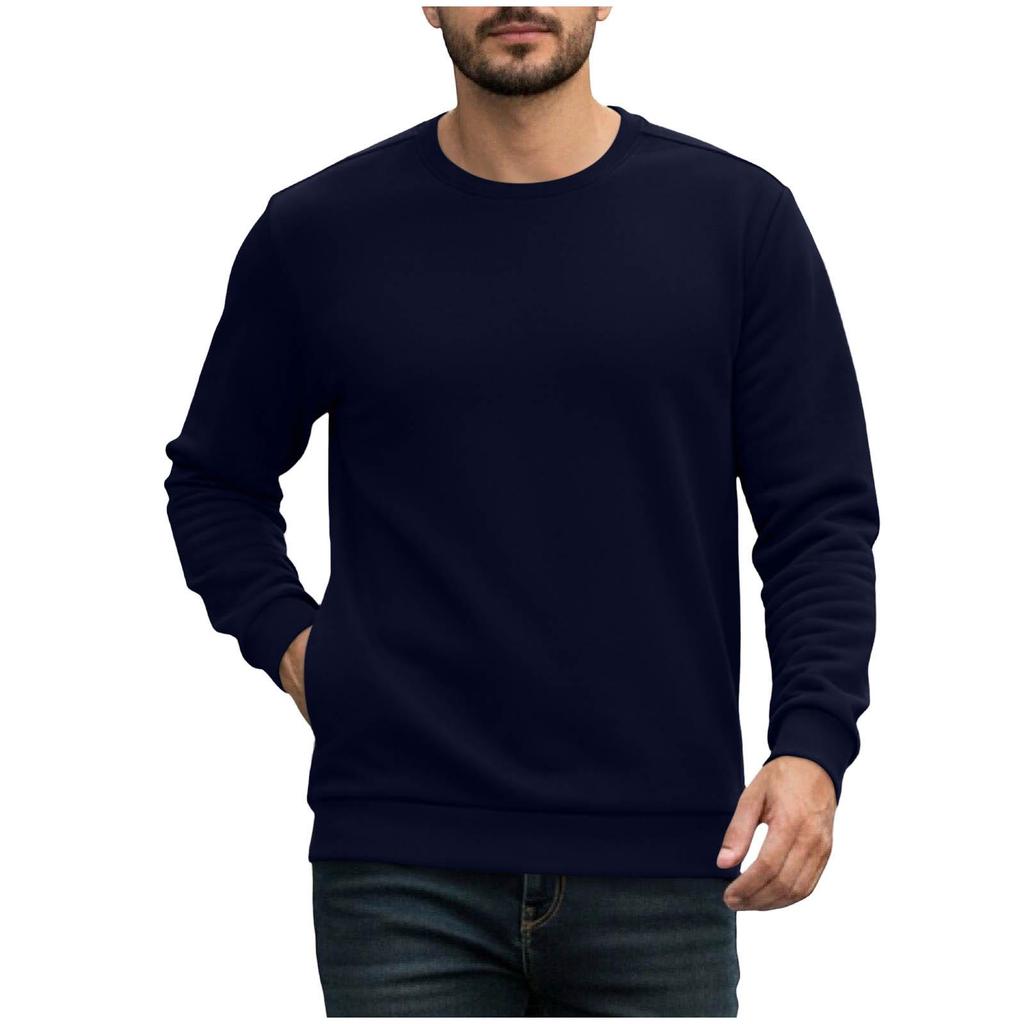 Herren Winter Schweres Plus Samt Rundhals Sweatshirt - Locker Lässig Sport Außenbekleidung