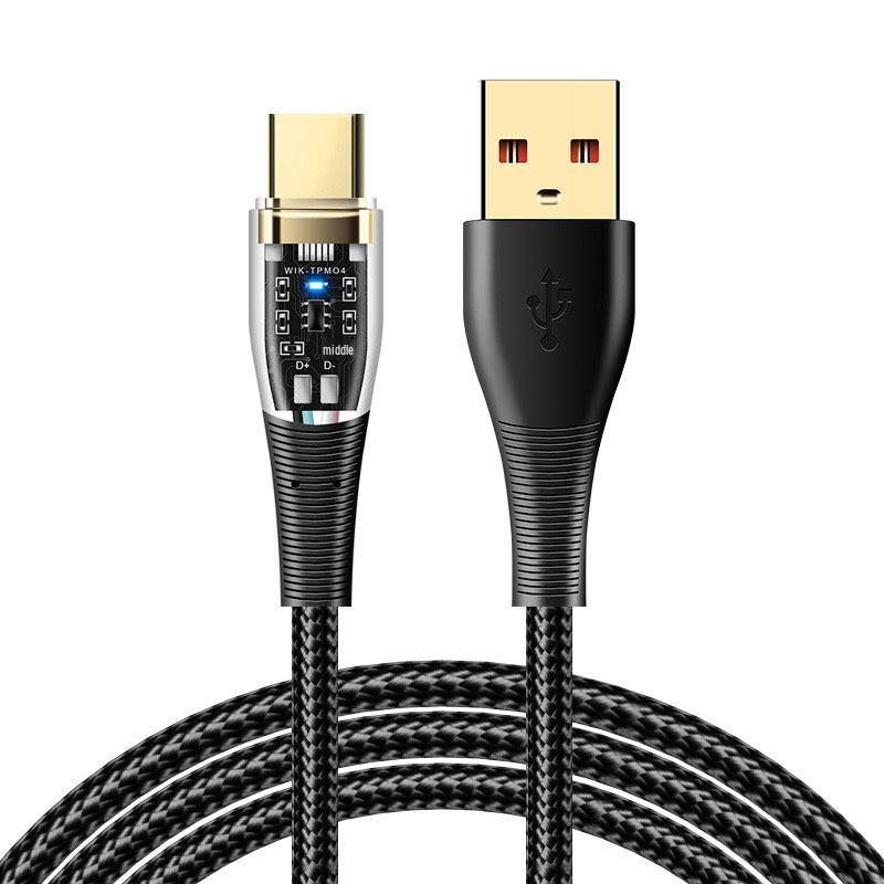 

Кабель Type-C для быстрой зарядки 120 Вт с цифровым дисплеем для планшетов OPPO и Huawei (10А) 1 meter