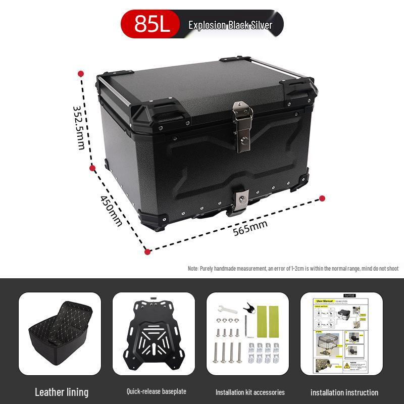 45L/100L Large Capacity Aluminum Alloy Electric Vehicle Tail Box for Motorcycles & Electric Bicycles