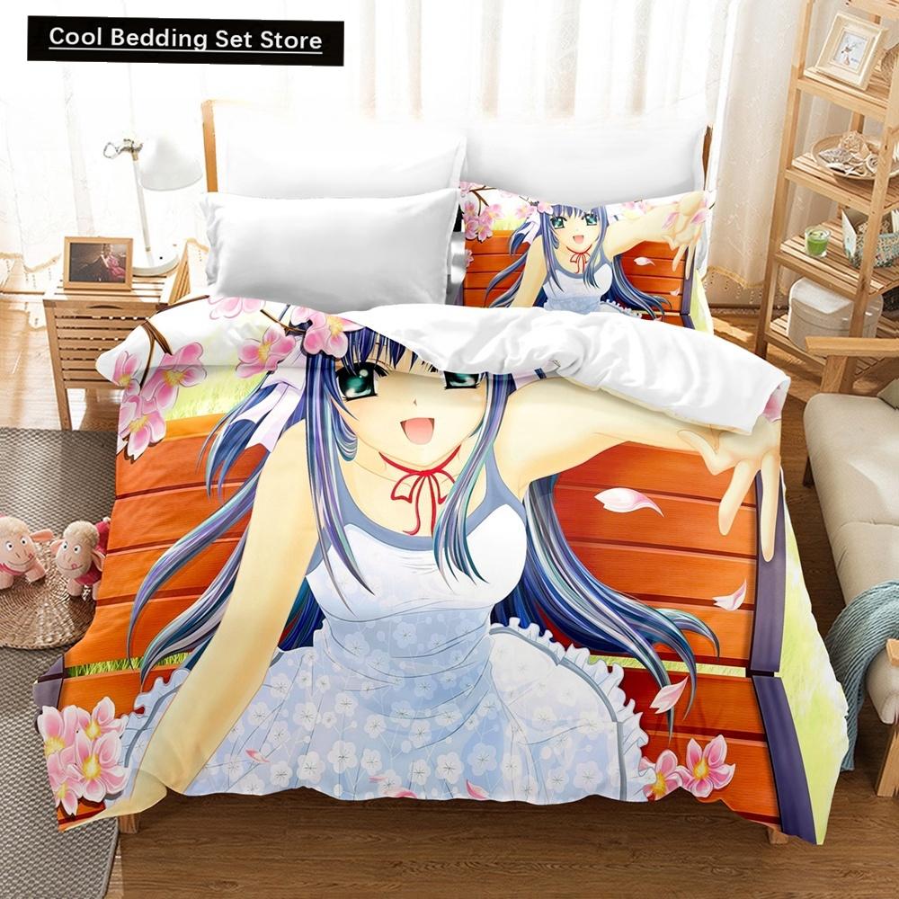 New 3D Priningt Kawaii Girls Yae Sakura (Shuffle!) Bedding Set Cartoon Anime Three-piece Set Adult Kid Bedroom Duvetcover Sets