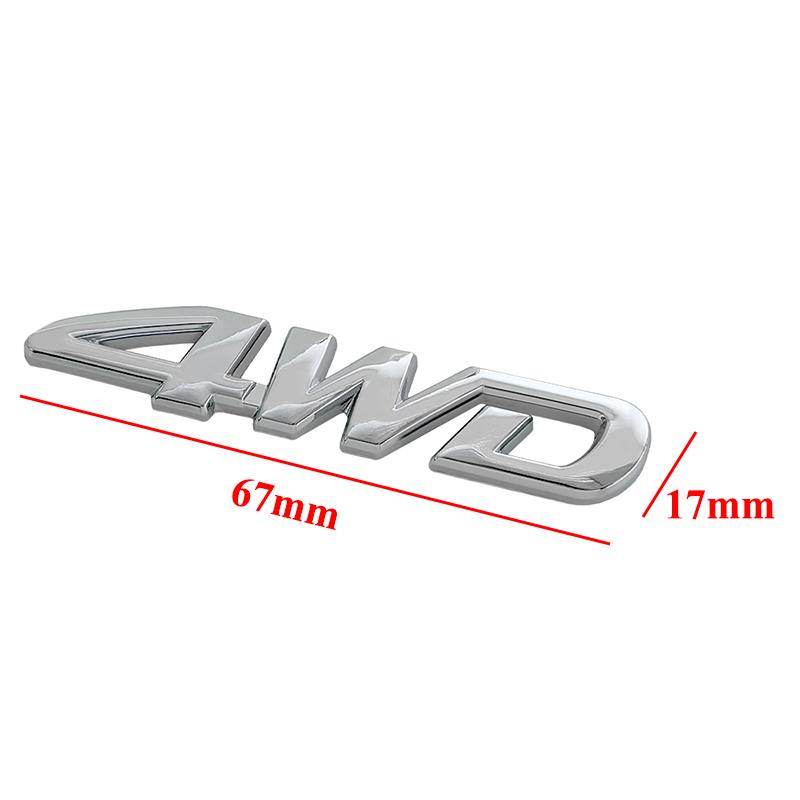 3D Metal Chrome Black Numbers Letters Logo 4wd Emblem Car Fender Badge Trunk Decal 4WD Sticker Accessories