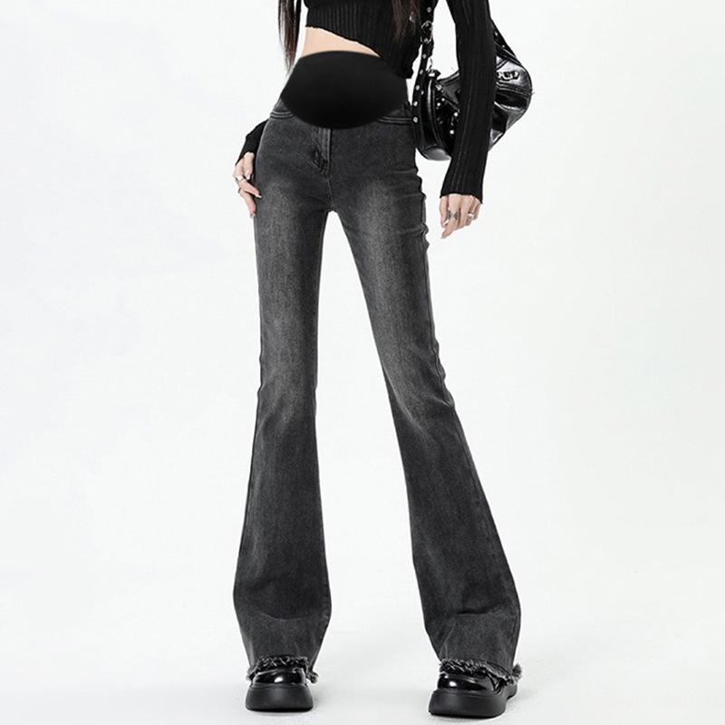 

High Elasticity Slim Fit Maternity Flare Jeans for Spring & Autumn Extra Large