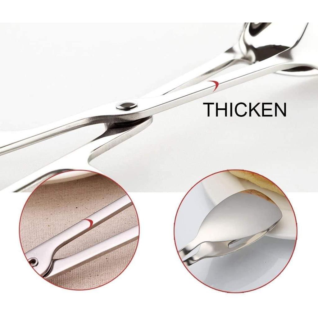 2-PACK Serving Tongs for Buffet Party Catering .Thickening Food Serving Tongs Salad / Cake / Bread Tongs Kitchen Tongs, Stainless Steel