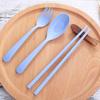 Wheat Straw Tableware Fork Spoons Chopsticks Plastic Portable Tableware Set