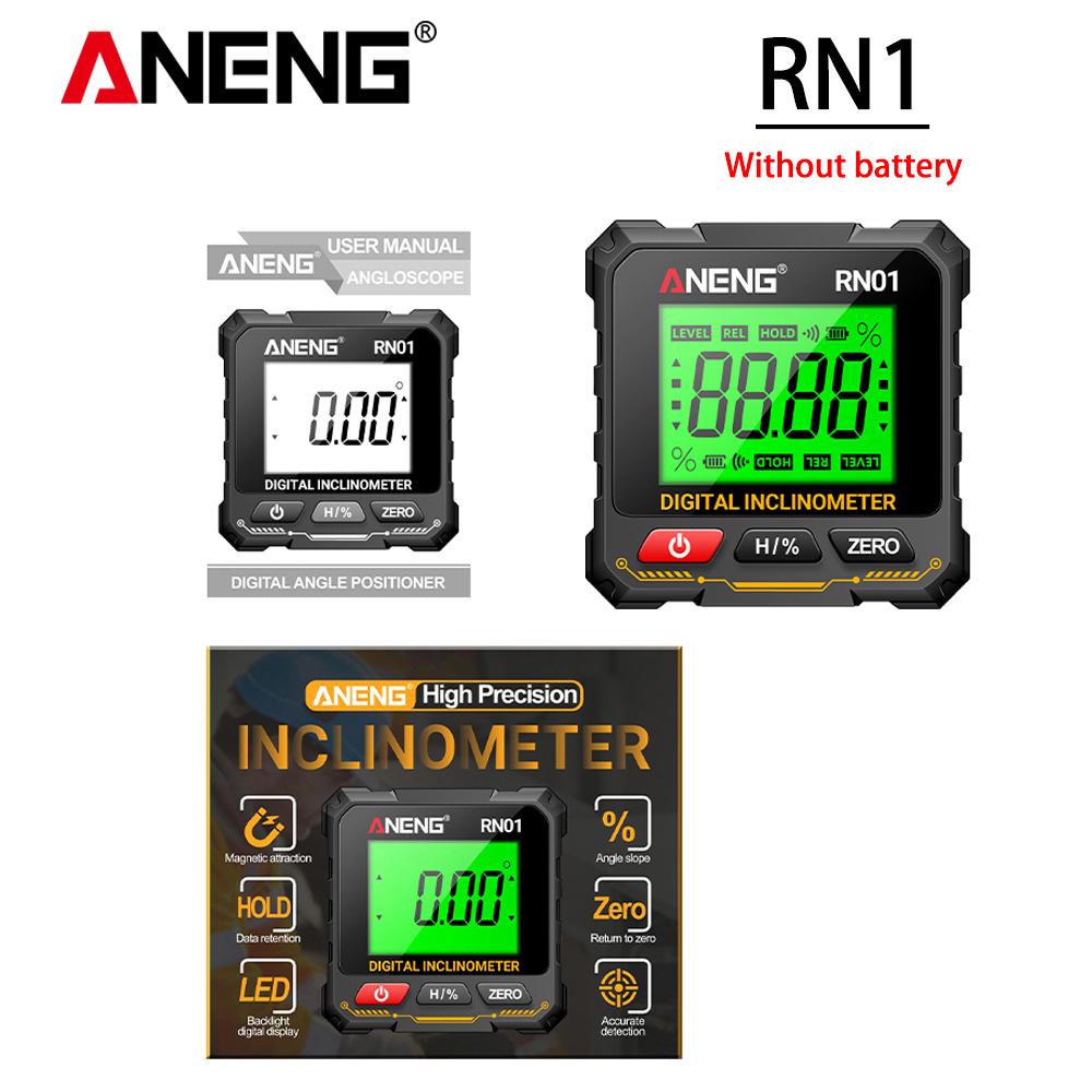 

Digital Angle Gauge ANENG Smart Protractor RN01 Mini 360 Degree Inclinometer Angle/level/slope Four-sided Strong Magnetic Tester