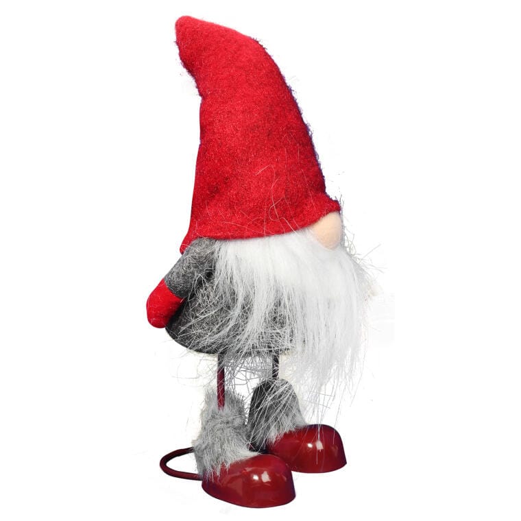 Dwarf with a White Beard, Height 25 CM, Red-gray Color