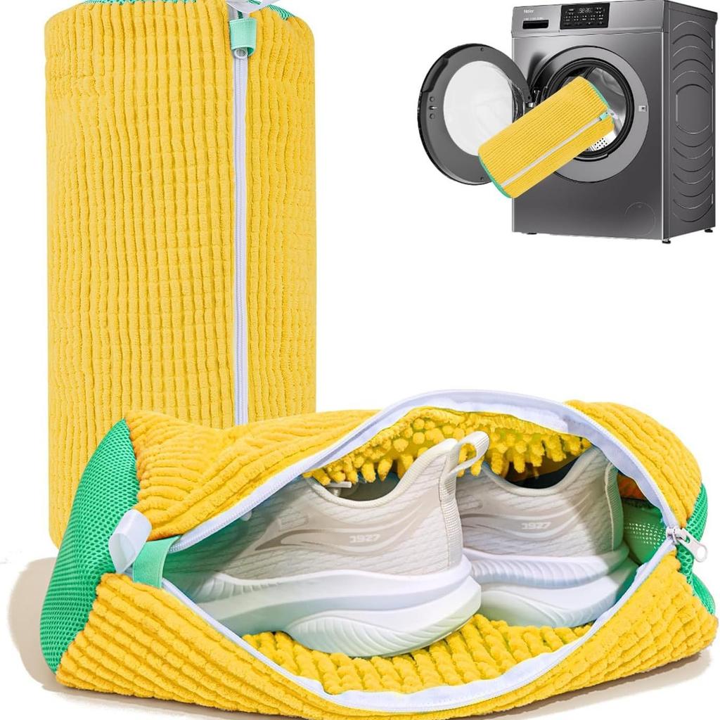 Shoe Washing Machine Bag Chenille Laundry Mesh Pouch Reusable Sneaker Cleaning Zipper Bag