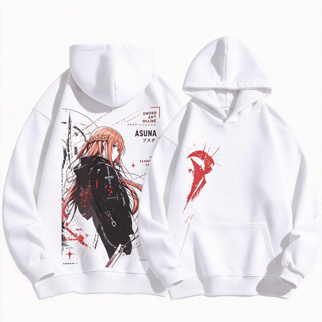 Sword Art Online Printed Cotton Neutral O-Neck Short Sleeve Men's and Women's Fashion Oversized Unisex Streetwear Trendy Casual Loose