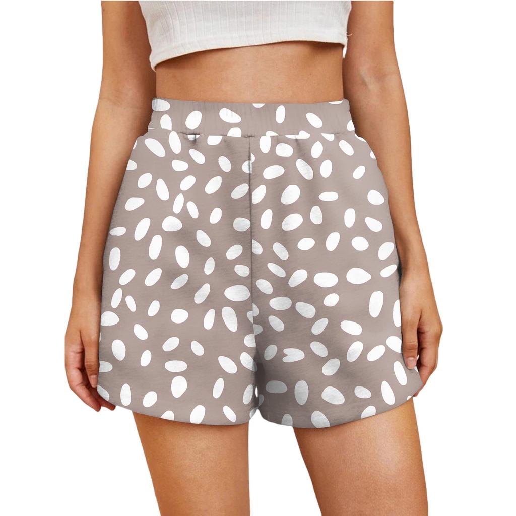 Ladies Casual Fashion High Waist Floral Elasticated Waist Shorts