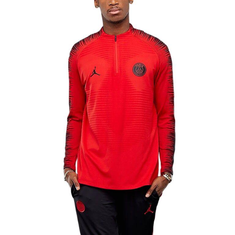 Jordan X Colaborare Paris Saint-Germain Air 2018-19 Vaporknit Gât Mock Logo Fermoar 1/4 Mânecă Lungă Tricou Fotbal Bărbați topuri AQ0966-657