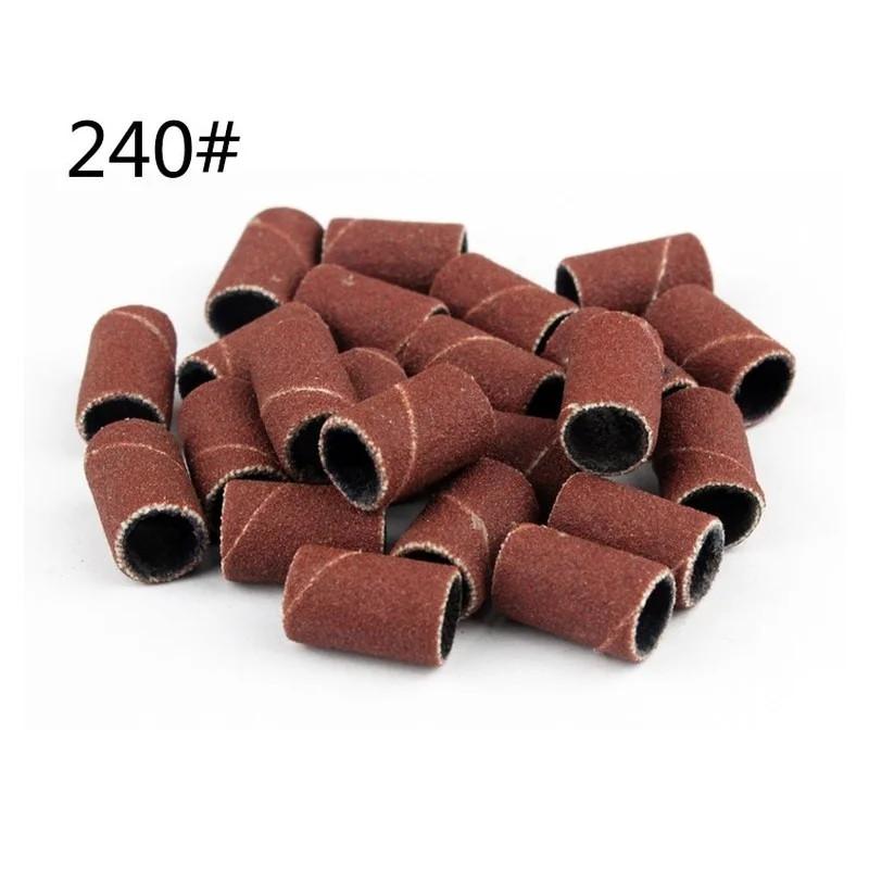 100Pcs Sanding Bands Grit File for Professional Manicure Pedicure Nail Electric Drill Machine Grinding Sand Ring Bit
