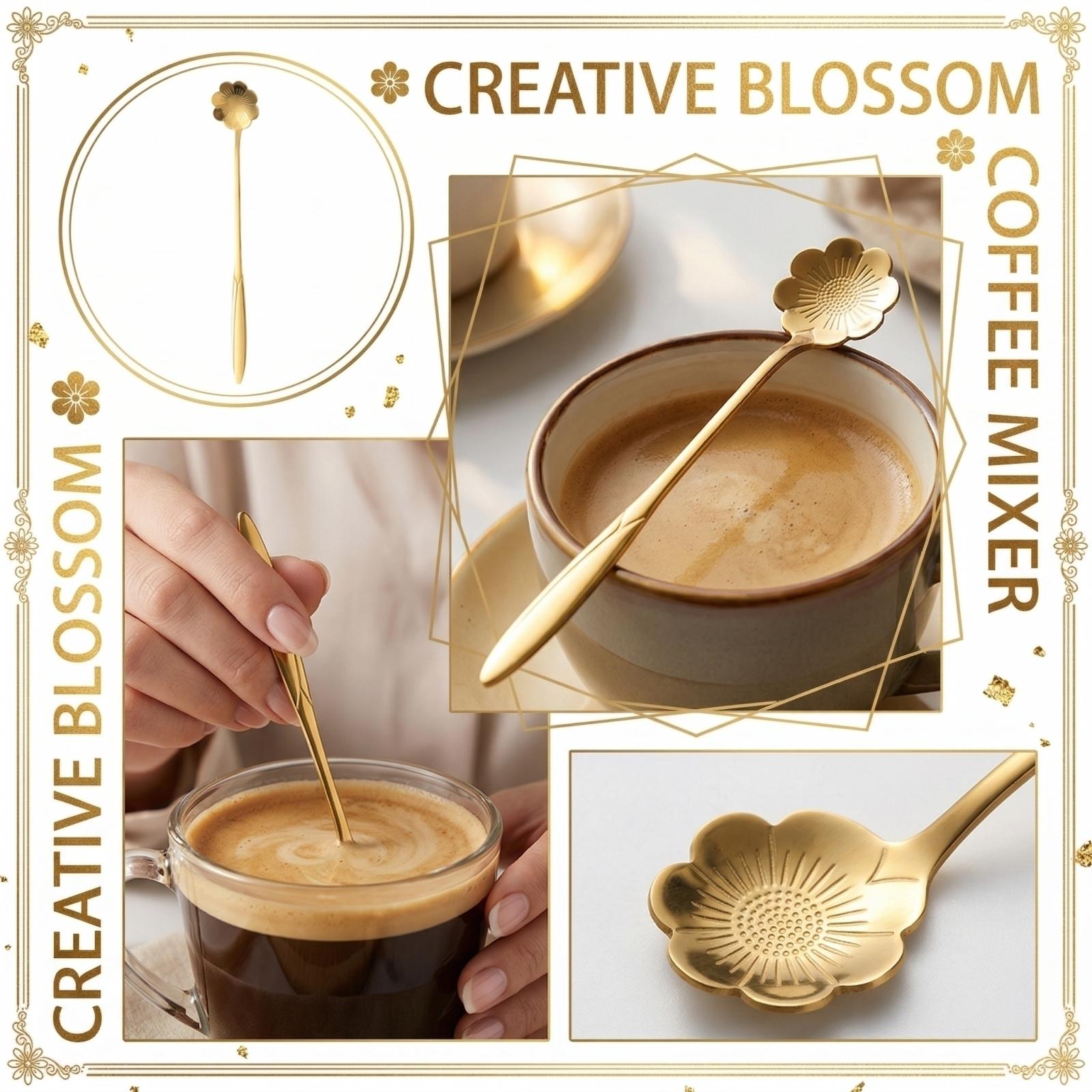 Креативная бытовая ложка-мешалка для кофе из нержавеющей стали One Size